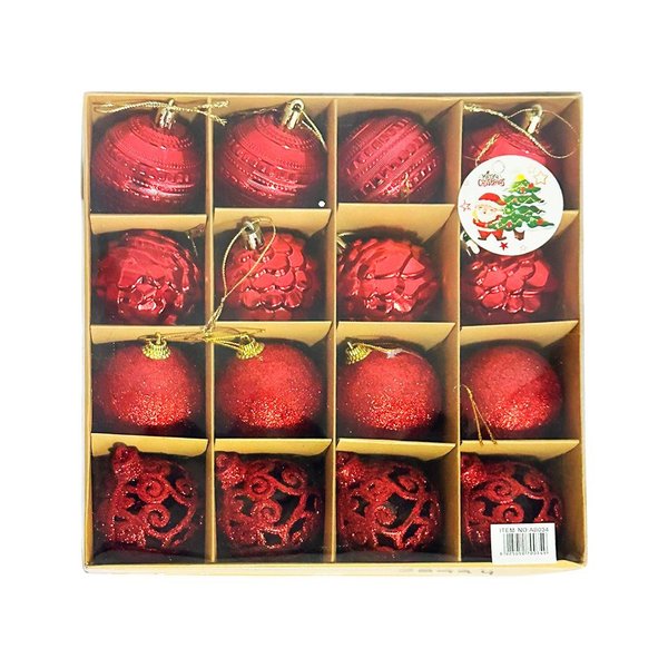 Imagen de Navidad bolas 6cm-caja por 16pc-rojo-caja