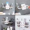 Imagen de Porta cepillo de dientes para pared con vasos  Set en línea de 3 vasos