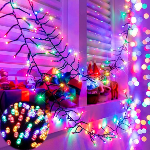 Imagen de Navidad 100 luces arroz multicolor- cable 4 mts verde