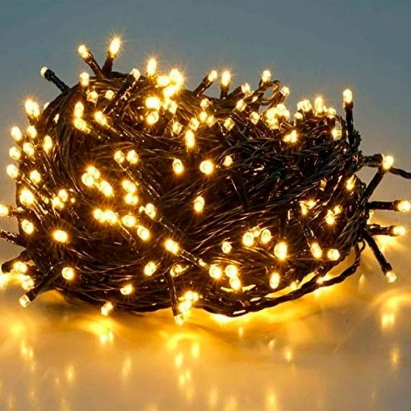 Imagen de Navidad 100 luces arroz blancas- cable 4 mts verde