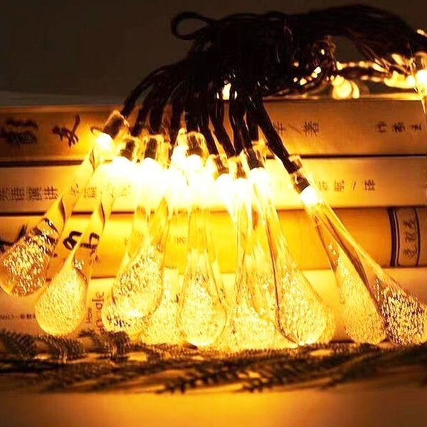 Imagen de Guirnalda Solar 20 luces cálidas Forma gota / lagrimas 5 Metros