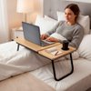 Imagen de Mesa de cama reclinable para computadora con posicion y posavaso