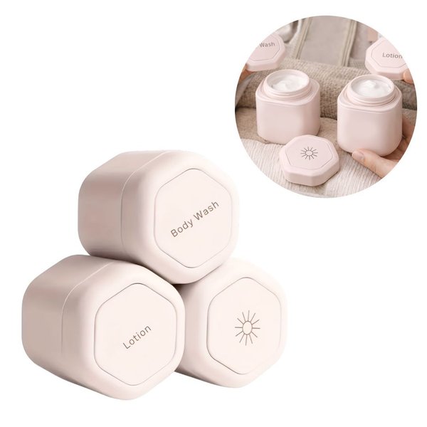 Imagen de Estuche Hexagonal para viaje Dispensador para cremas shampoo - Cápsula magnética