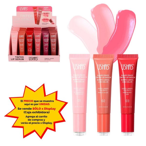Imagen de Suero labial Ushas con color-ULG016