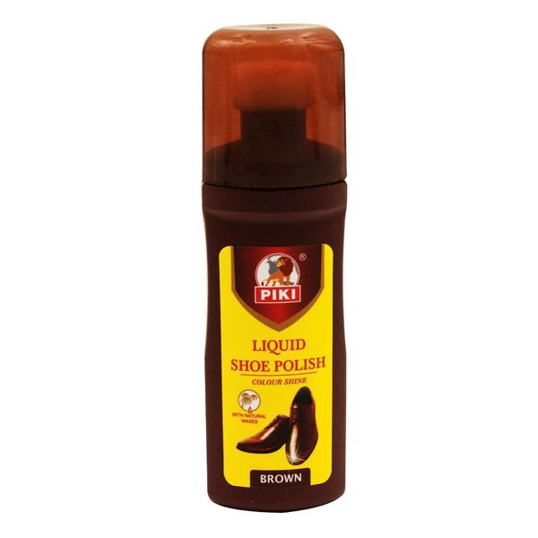 Imagen de Pomada líquida marrón lustra zapatos con esponja 75 ml