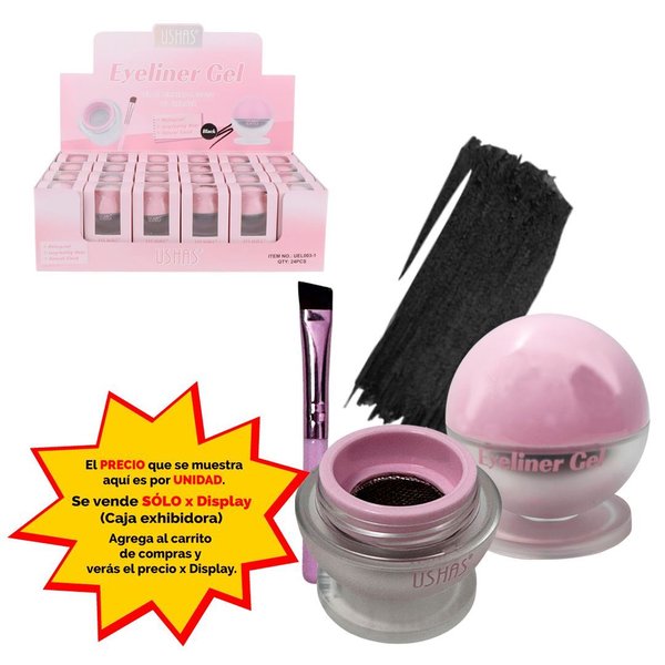 Imagen de Delineador Ushas de ojos gel-waterproff-negro-UEL003-1