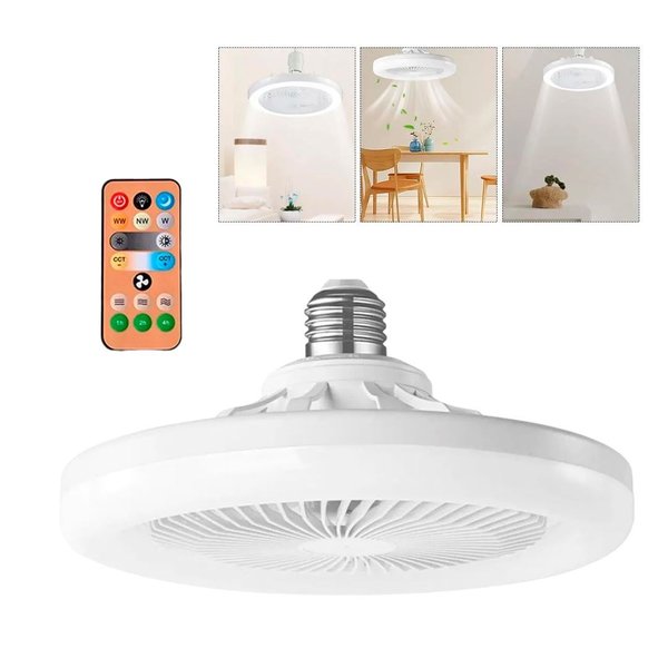 Imagen de Lámpara Led con ventilador de techo y control remoto - 3 tipos de luces regulables