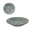 Imagen de Plato ceramica estampado hojas redondo