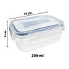 Imagen de Recipiente vianda rectangular 200 ml Con tapa cierre hermetico