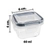 Imagen de Recipiente rectangular 60ml con tapa cierre hermetico