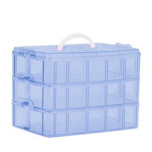Imagen de Caja organizadora varias reparticiones 3 niveles Con tapa y asa