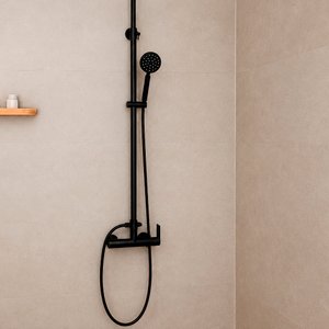 Imagen de Colilla para duchero extensible negra 150cm