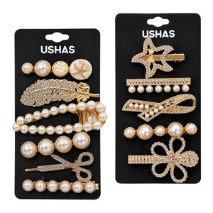 Imagen de Broches Ushas con perlas y strass - Set de broches de diseños surtidos