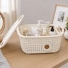 Imagen de Cesta plastica con asas y tapa-linea flor