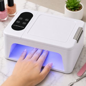 Imagen de Lampara UV cabina para uñas 96 Luces led - con apoya manos acolchonado