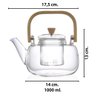 Imagen de Tetera vidrio 1 Lt con infusor - Asa en bambú