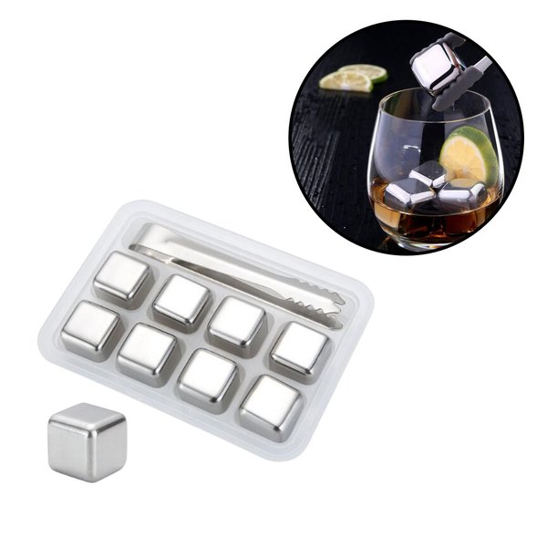 Imagen de Cubitos de hielo set acero inox con pinza