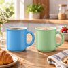 Imagen de Taza ceramica blanco interior borde negro 9,2x8,6cm-varios c