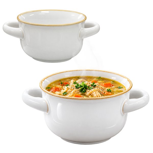 Imagen de Bowl de ceramica con asas-borde color-15x7,5cm - varios colo