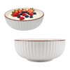 Imagen de Bowl ceramica brilloso blanco  14x6cm-borde color-exterior o