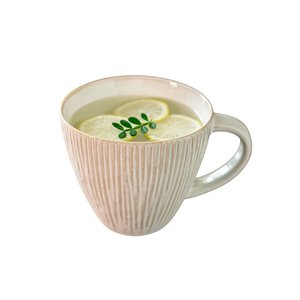 Imagen de Taza ceramica brilloso blanco 10,5x9cm.-exterior ondeado
