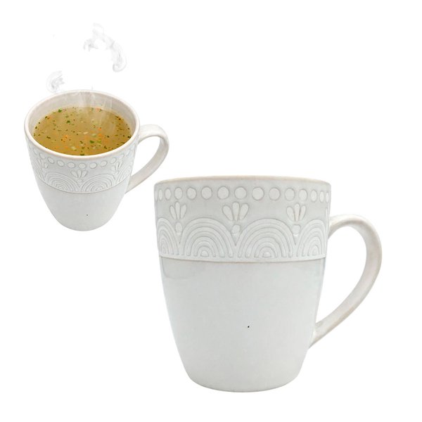 Imagen de Taza ceramica blanco 10,5x9,5cm-borde estampado