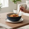 Imagen de Bowl ceramica mate 17,5x6cm- borde y exterior oscuro