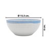 Imagen de Bowl ceramica blanco 15,5x6cm-borde exterior celeste