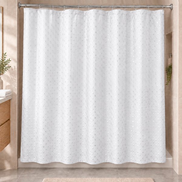 Imagen de Cortina de baño en tela -180x180cm- blanca