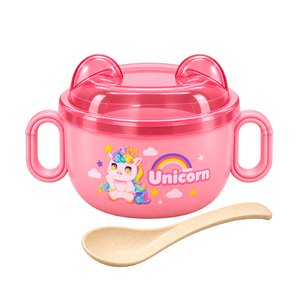 Imagen de Lanchera infantil con cuchara  redonda con asas
