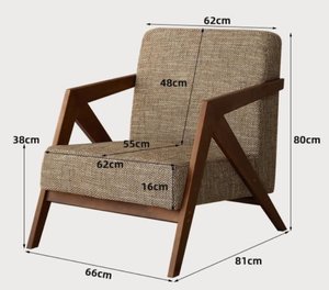 Imagen de Sillon butaca tapizada - patas en madera