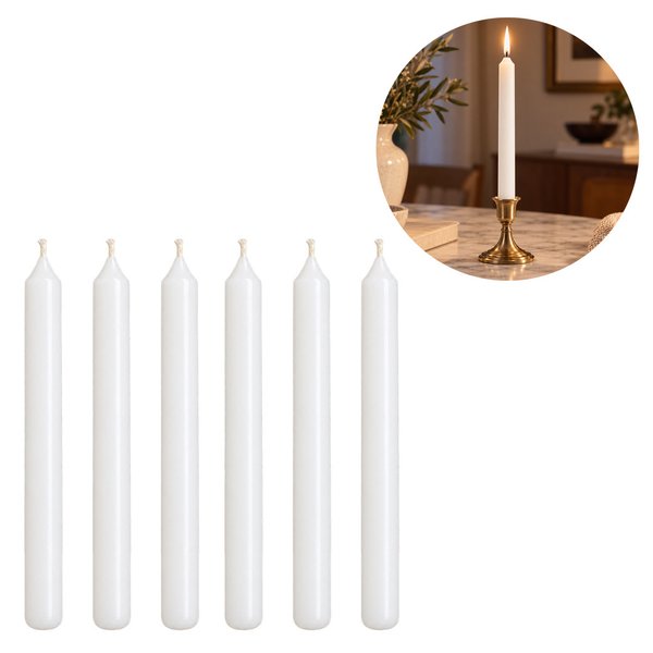 Imagen de Velas blancas x 10pc-18,5x1,6cm-4,5 horas en caja exhibidora