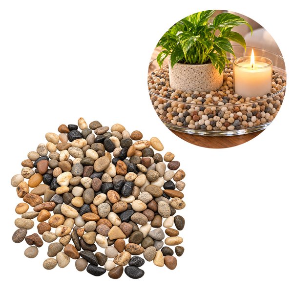 Imagen de Piedras cantorodado en bolsa red - 500gr- mezcla de colores