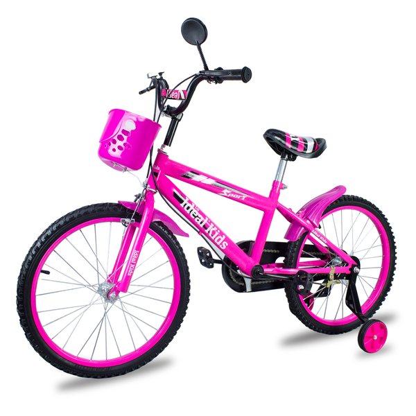 Imagen de Bicicleta Rodado 20 Con rueditas canasto caramañola espejo Lo Ideal