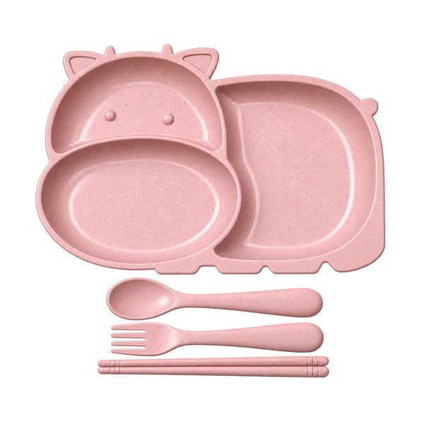 Imagen de Plato infantil con divisiones-cubiertos-plastico PP-Gato 4 c