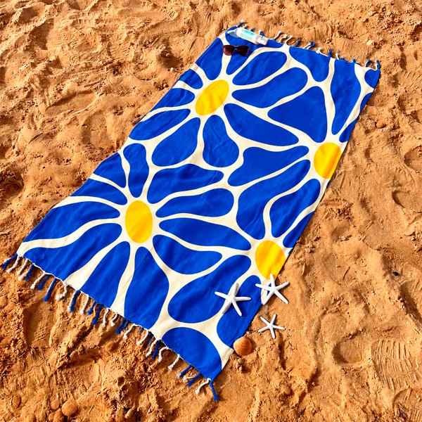 Imagen de Pareo estampado 165x114cm seda artificial con flecos