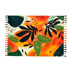 Imagen de Pareo estampado seda artificial con flecos