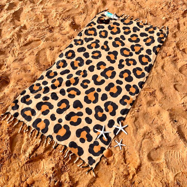 Imagen de Pareo estampado 165x114cm seda artificial con flecos