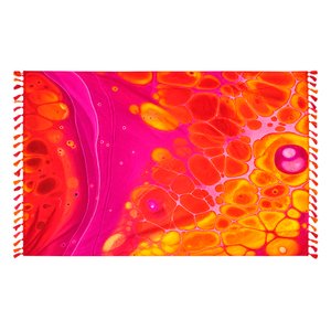Imagen de Pareo estampado  seda artificial con flecos