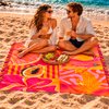 Imagen de Pareo estampado 165x114cm seda artificial con flecos