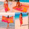 Imagen de Pareo estampado 165x114cm seda artificial con flecos