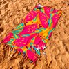Imagen de Pareo estampado 165x114cm seda artificial con flecos