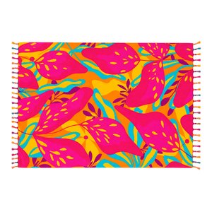 Imagen de Pareo estampado  seda artificial con flecos