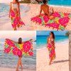 Imagen de Pareo estampado 165x114cm seda artificial con flecos