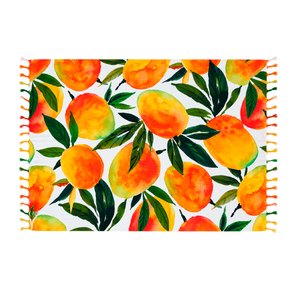Imagen de Pareo estampado  seda artificial con flecos