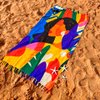 Imagen de Pareo estampado 165x114cm seda artificial con flecos