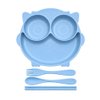 Imagen de Plato infantil con divisiones-cubiertos-plastico PP-Buho 4 c