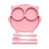 Imagen de Plato infantil con divisiones-cubiertos-plastico PP-Buho 4 c