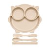 Imagen de Plato infantil con divisiones-cubiertos-plastico PP-Buho 4 c