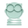 Imagen de Plato infantil con divisiones-cubiertos-plastico PP-Buho 4 c